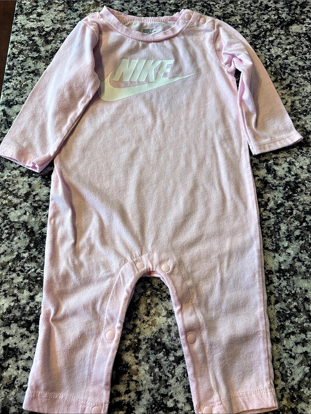 Nike Baby Pink Logo Coverall Romper Size 6M